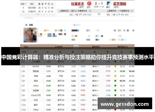 中国竟彩计算器：精准分析与投注策略助你提升竞技赛事预测水平